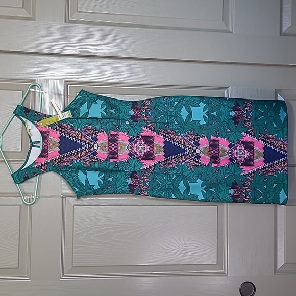 NWT Gianni Bini floral globe trotter boho bodycon midi halter dress size medium - Picture 1 of 9